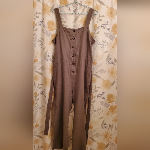 Everlane "the linen jumpsuit" olive green - Picture 5 of 6